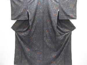 大特価品　枝花模様織り出し本場泥大島紬着物(5マルキ)